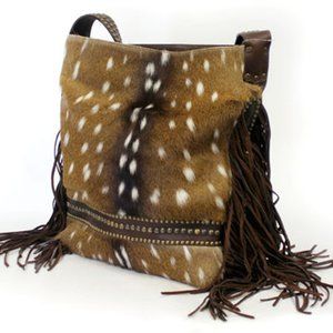 NWT New Juan Antonio Hair On Hide Axis fringe Bag